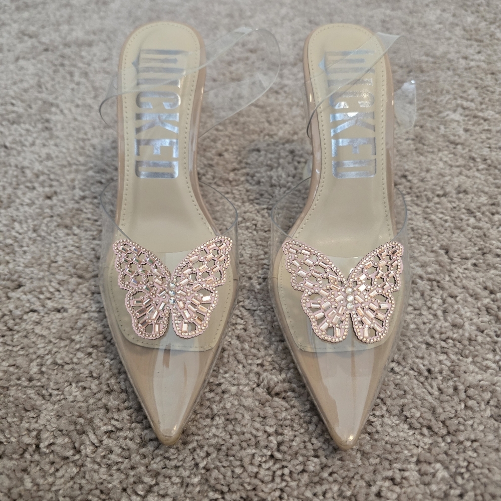 Forever 21 Wicked Glinda Pink Butterfly Heels 6